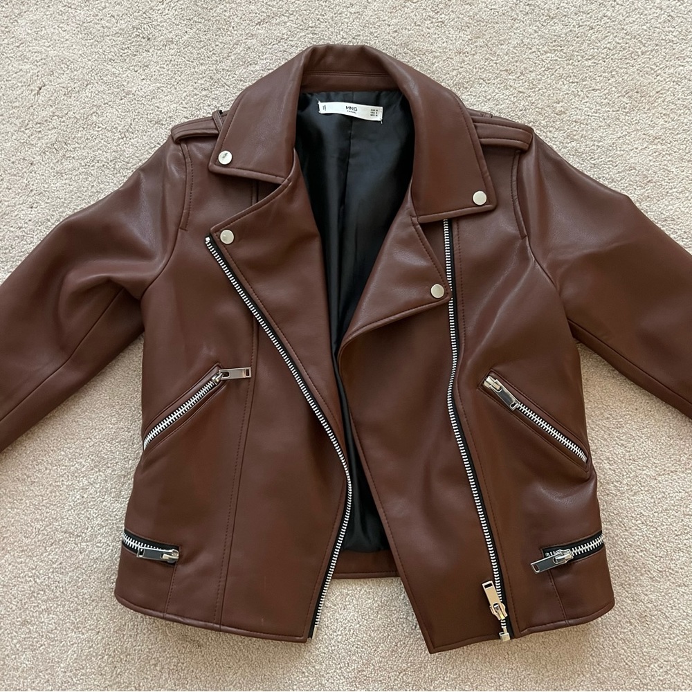 MANGO BROWN MOTO JACKET
